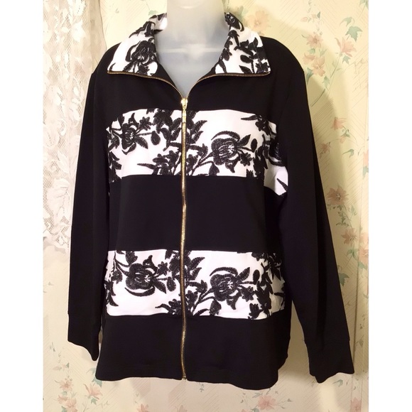 Draper’s & Damon’s Black and White Floral Jacket - Picture 3 of 4